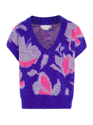 Foto van product Jalene Trui grijs gemêleerd / violetblauw / neonroze