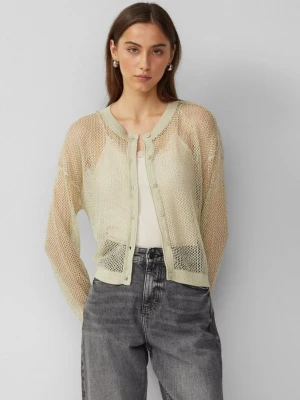 Foto van product Jas met gehaakte look en glittergaren QS geel