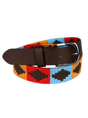 Foto van product JCC Riem lichtblauw / bruin / oranje / rood