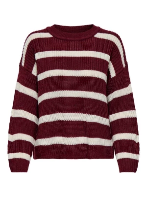 Foto van product JDY Oversized trui 'JDYJUSTY' wijnrood / wit