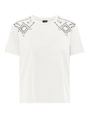 Foto van product JDY Shirt 'JDYFAROCK S / S STUD TOP' natuurwit