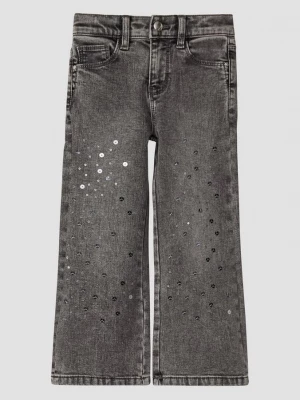Foto van product Jeans regular fit / hoog model / wijde pijp / pailletten detail s.Oliver grijs