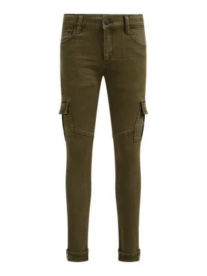 Foto van product Jeans Skinny Fit WE Fashion donkergroen gemêleerd