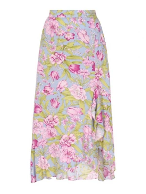 Foto van product JEONA Rok 'Fashion Look' lichtblauw / olijfgroen / lila