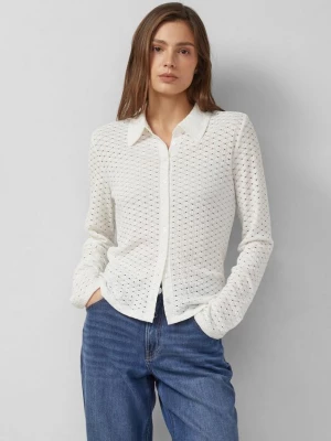 Foto van product Jersey blouse van geperforeerd kant s.Oliver crème