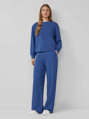 Foto van product Jersey broek met wijde pijpen en elastische tailleband s.Oliver blauw