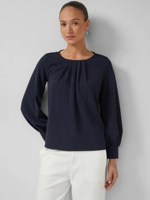 Foto van product Jersey crêpe blouse met plooidetails s.Oliver blauw