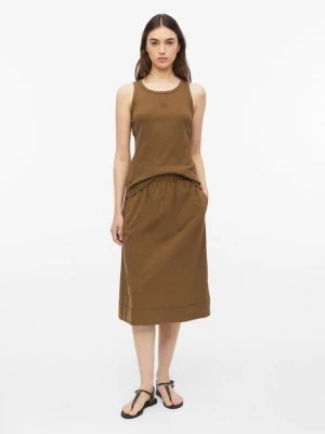 Foto van product Jersey midirok met elastische tailleband en vlamgarenstructuur s.Oliver bruin