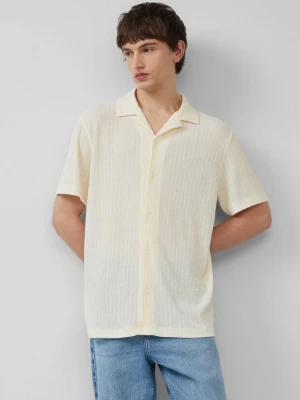 Foto van product Jersey shirt met een zachte gebreide textuur QS crème