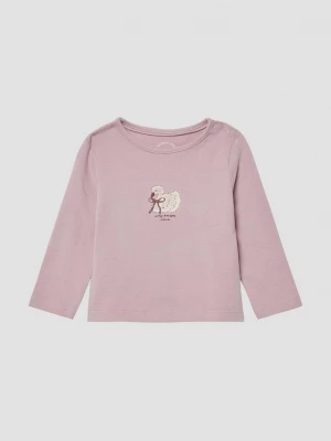 Foto van product Jersey shirt met lange mouwen, glitterprint en drukknopen s.Oliver roze