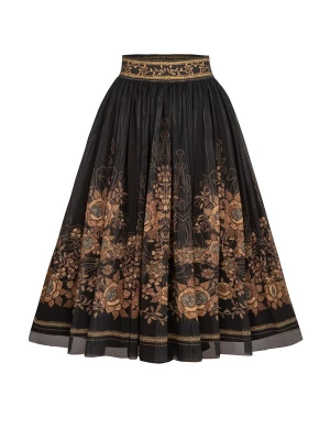 Foto van product JIORO Rok 'GOLDEN ROSES' zwart