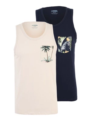 Foto van product JJ Rebel Shirt 'JREBRUSSEL FLOWER' crème / navy / spar / abrikoos