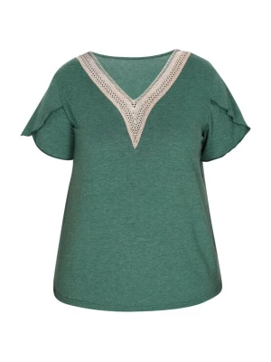 Foto van product joella Shirt crème / donkergroen