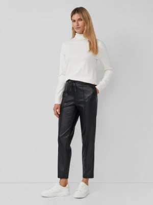 Foto van product Joggingbroek van imitatieleer met elastische tailleband en trekkoord s.Oliver zwart
