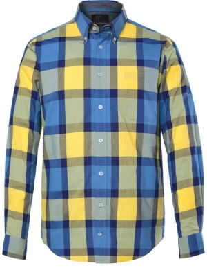 Foto van product JP1880 Overhemd blauw / geel / pastelgroen
