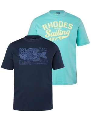 Foto van product JP1880 Shirt blauw / geel / jade groen