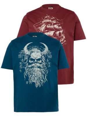 Foto van product JP1880 Shirt donkerblauw / donkerrood / natuurwit