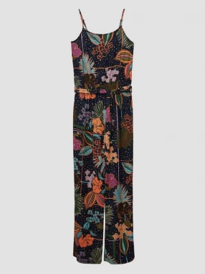 Foto van product Jumpsuit van gesatineerde viscose met motief en strikceintuur s.Oliver blauw