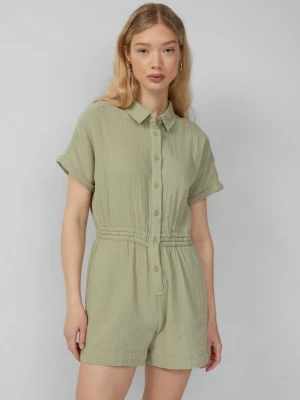Foto van product Jumpsuit van mousseline met elastische tailleband QS groen