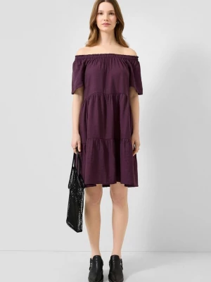 Foto van product Jurk van viscose-mix met carmenhalslijn QS rood