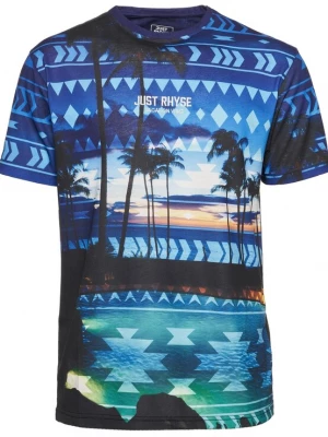 Foto van product Just Rhyse Shirt 'Palm Coast' ultramarine blauw / lichtblauw / petrol / abrikoos