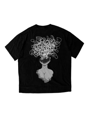 Foto van product JustDepressed Clothing Shirt 'Overthinking - heavy T-Shirt 240GSM' zwart