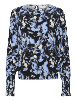 Foto van product Kaffe Blouse 'KALura' hemelsblauw / lichtgrijs / zwart