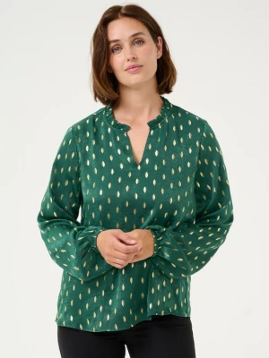 Foto van product Kaffe Blouse 'Sofie' goud / donkergroen