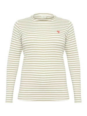 Foto van product KAFFE CURVE Shirt 'Lia' beige / olijfgroen / oranjerood