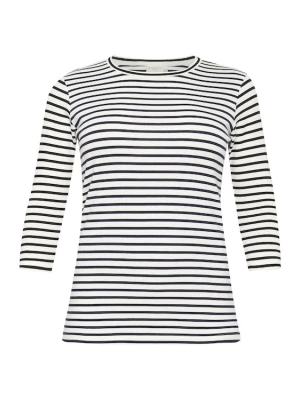 Foto van product KAFFE CURVE Shirt 'Lia' lichtbeige / zwart