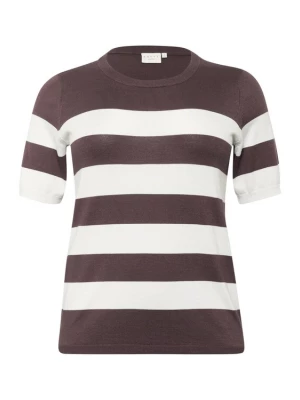 Foto van product KAFFE CURVE Trui 'KCLizzy' donkerbruin / offwhite