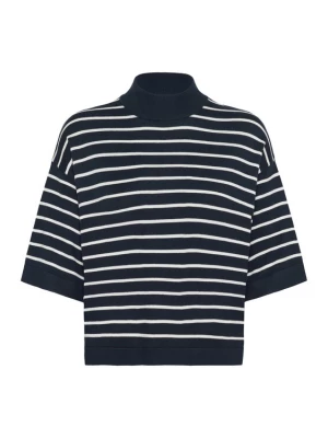 Foto van product Kaffe Trui 'Lizza' navy / wit