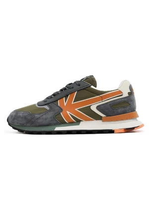 Foto van product Kaotiko Sneakers laag 'Orbit' grafiet / olijfgroen / oranje