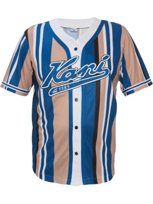 Foto van product Karl Kani Shirt 'Varsity' donkerblauw / bruin / zwart / wit