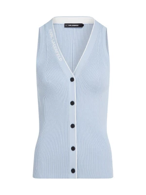 Foto van product Karl Lagerfeld Gebreide bodywarmer lichtblauw / wit