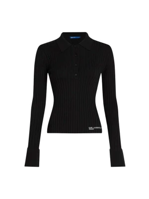 Foto van product KARL LAGERFELD JEANS Trui 'KLJ Ls Knitted Polo B1W18026' zwart