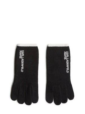 Foto van product KARL LAGERFELD JEANS Vingerhandschoenen zwart / wit / natuurwit