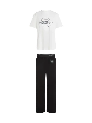 Foto van product Karl Lagerfeld Pyjama lang 'Ikon' crème / zwart