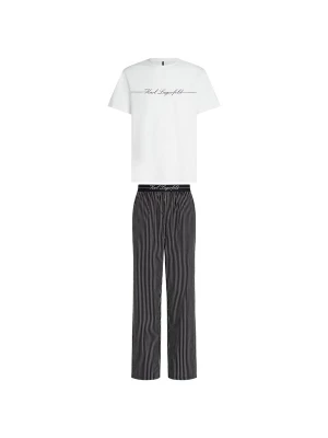 Foto van product Karl Lagerfeld Pyjama lang ' Pyjama-Set mit Nadelstreifenhose ' wit