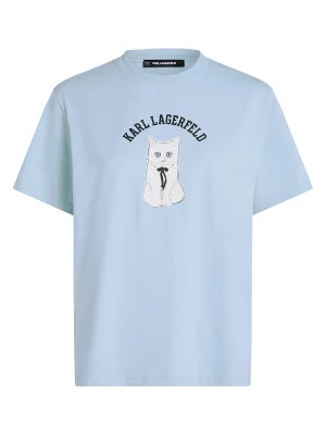 Foto van product Karl Lagerfeld Shirt 'Choupette-Skizze' lichtblauw / zwart / wit