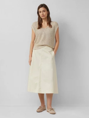 Foto van product Katoenen midirok met elastische tailleband en paspelzakken s.Oliver crème