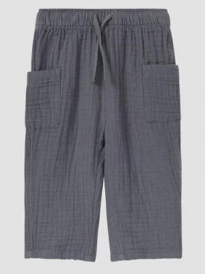 Foto van product Katoenen mousseline broek met trekkoord s.Oliver grijs