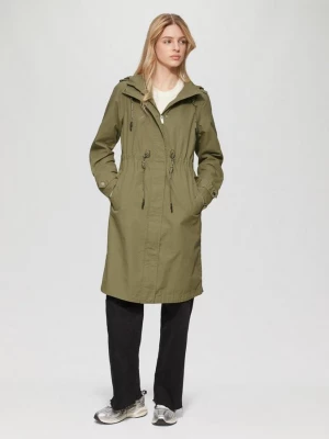 Foto van product Katoenen parka met capuchon en koord in de taille QS olijfgroen