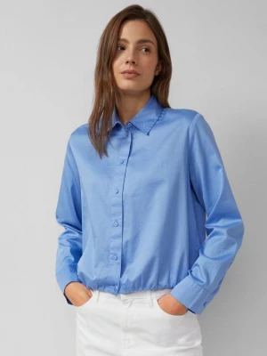 Foto van product Katoenen satijnen blouse met rimpels s.Oliver blauw