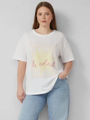 Foto van product Katoenen shirt met print aan de voorkant QS wit