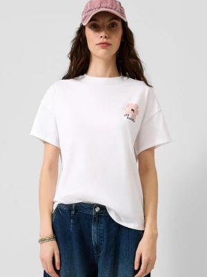 Foto van product Katoenen shirt met print op de voor- en achterkant QS wit