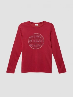 Foto van product Katoenen shirt met print op de voorkant en geribde boorden s.Oliver rood
