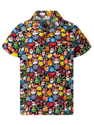 Foto van product King Kameha Overhemd 'Christmas Allover' donkerblauw