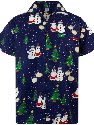 Foto van product King Kameha Overhemd 'Christmas Buddies' blauw