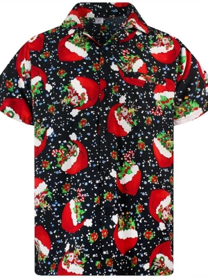 Foto van product King Kameha Overhemd 'Christmas Flying Hats' zwart